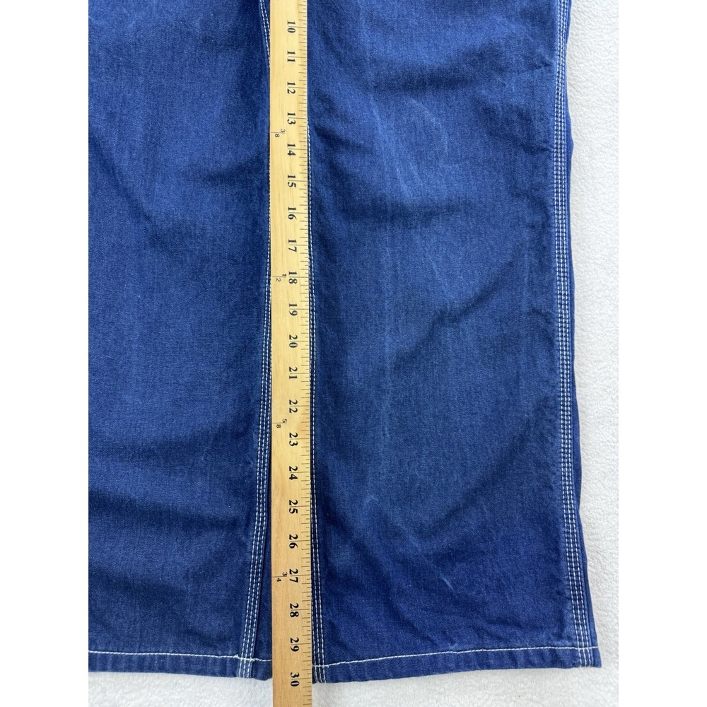 Carhartt FR Carpenter Jeans Men 34x30 Blue Med Wash Relaxed Straight Work Denim - Picture 6 of 9